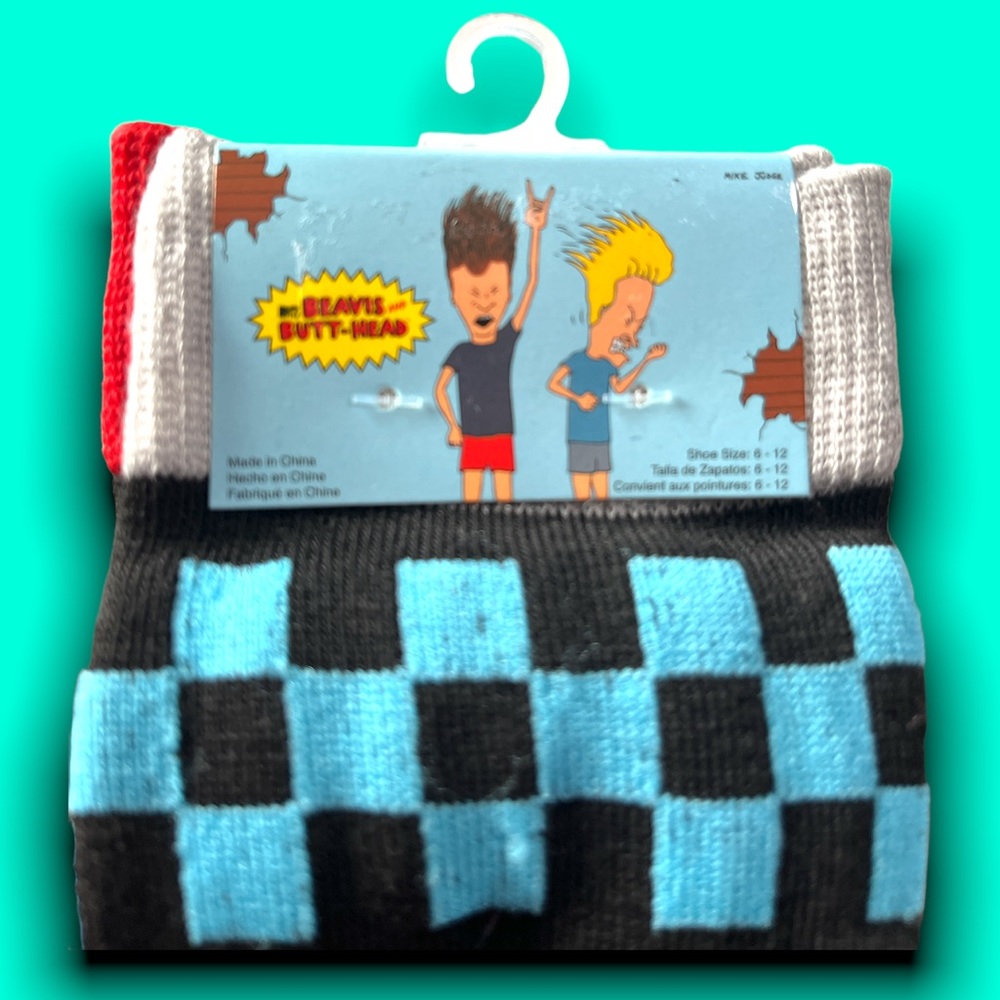 MTV BEAVIS AND BUTT-HEAD Stylish Socks 2 Pair Pack NWT - Picture 5 of 6